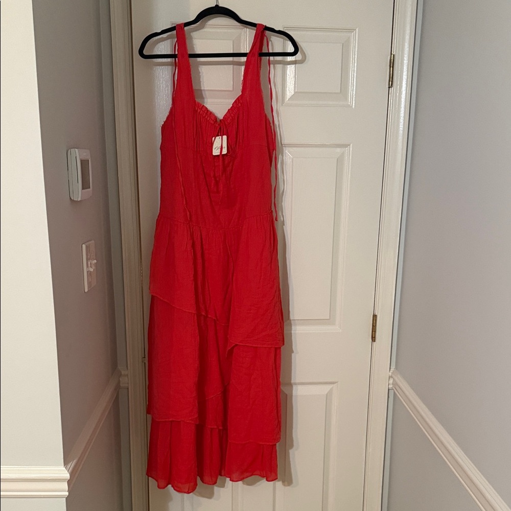 Free People Vibrant Red High Low Dress
